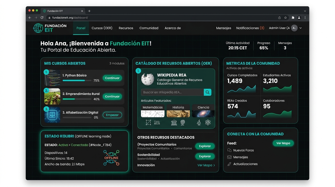 Captura real en producción — PLATAFORMA FUNDACIÓN EIT